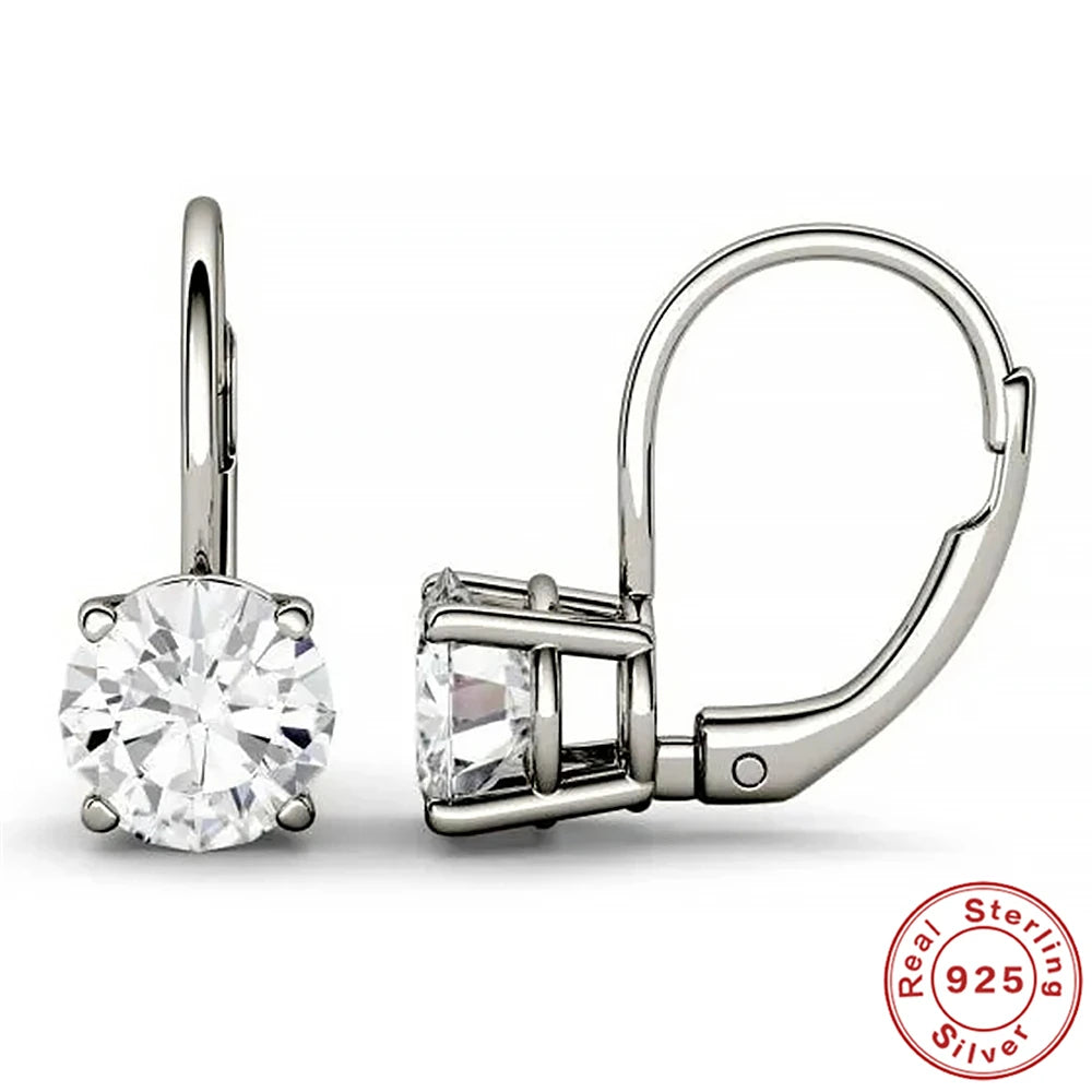 "The Stellar Solitaire: D-Class Moissanite Studs in Sterling Silver"